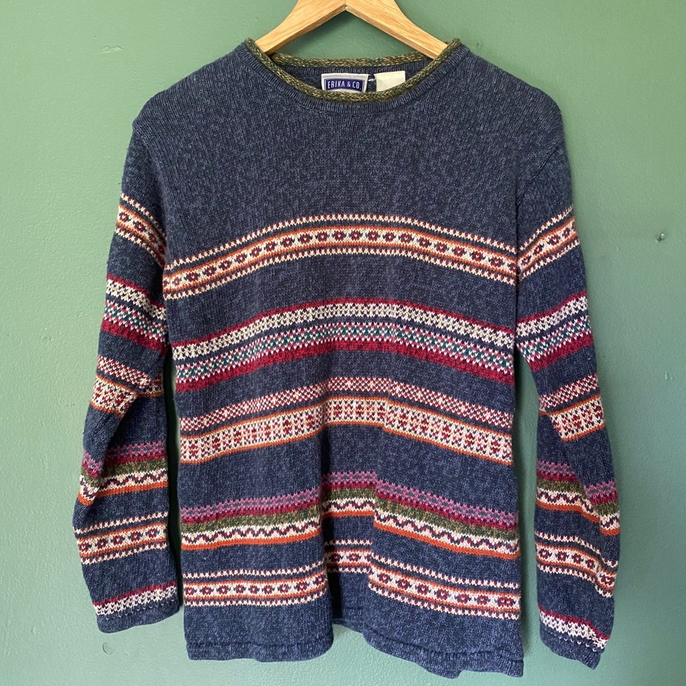 Vintage Erika & Co. Patterned Sweater